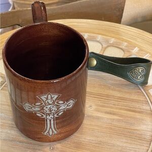 Medival wood tankard & tankard belt strap